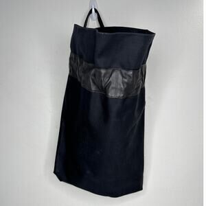 Large Black Canvas & Patent Leather Tote Bag Backpack